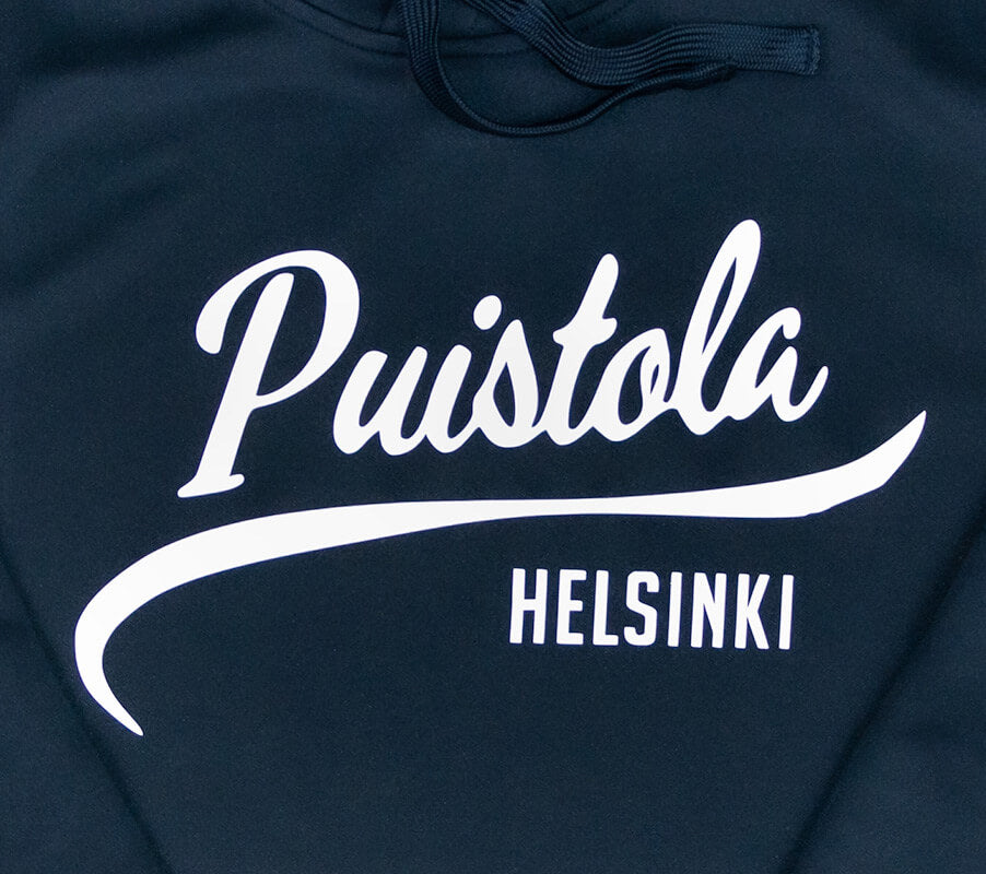 Puistola huppari PuiU logolla, tummansininen