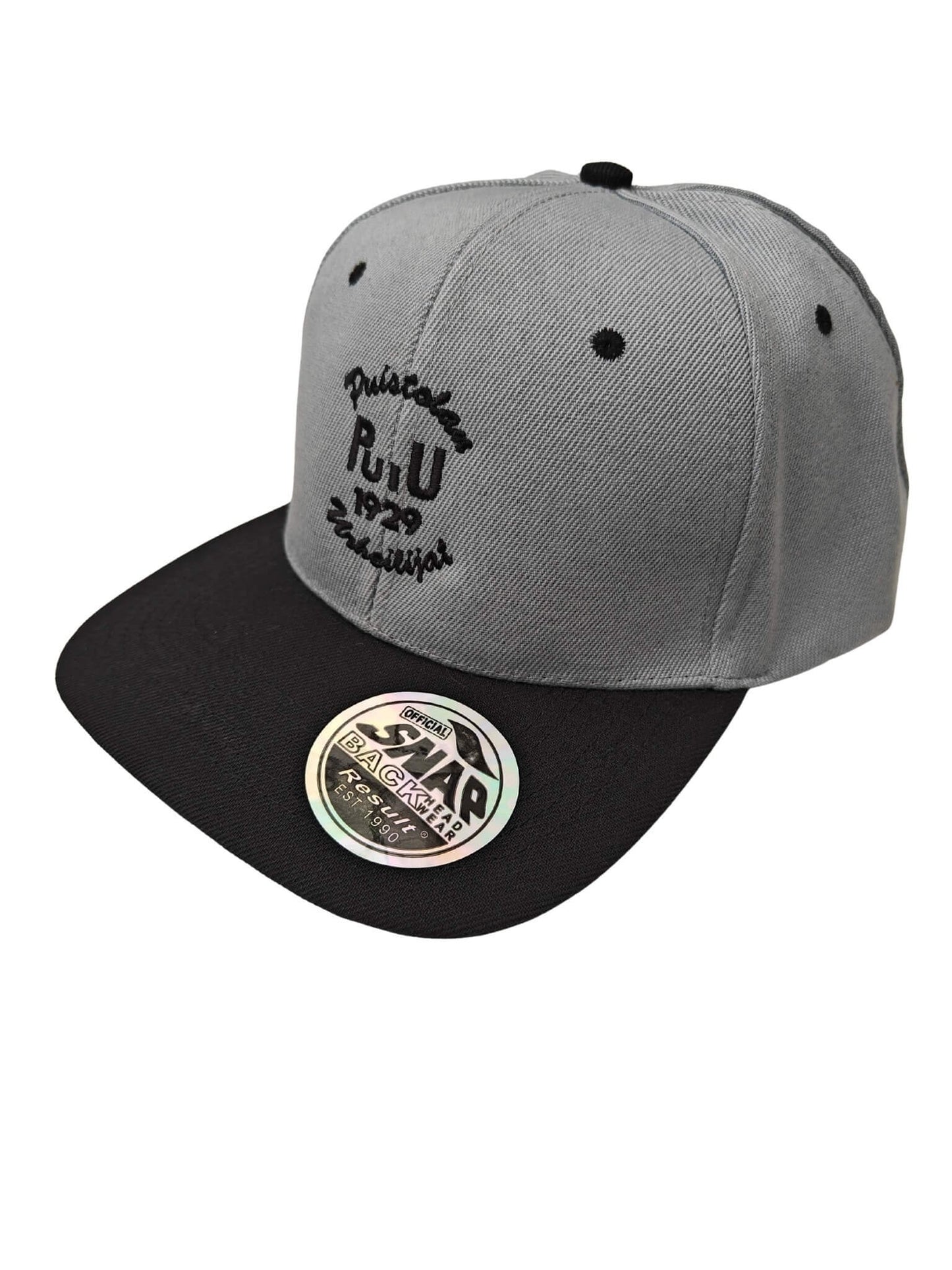 PuiU snapback lippis, mustaharmaa